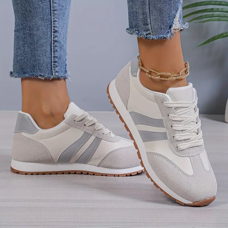 Women's Durable Synthetic Sneakers | Sleek Lace-Up Casual Shoes